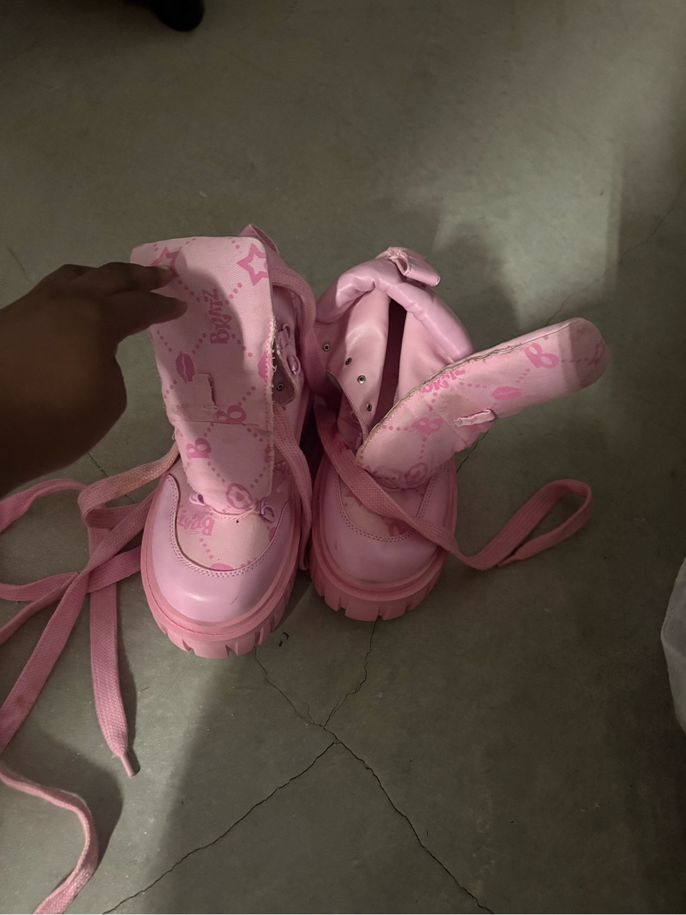 Dolls kill x powerpuff girls Pink Platform Lace-Up Boots